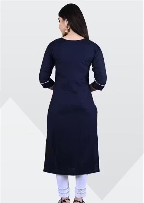 Kurti for Women Long Straight Solid Viscose Rayon Kurti for Women